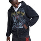 Ed Hardy New York Washed Relaxed Zip Thru Men's Black Hoodie