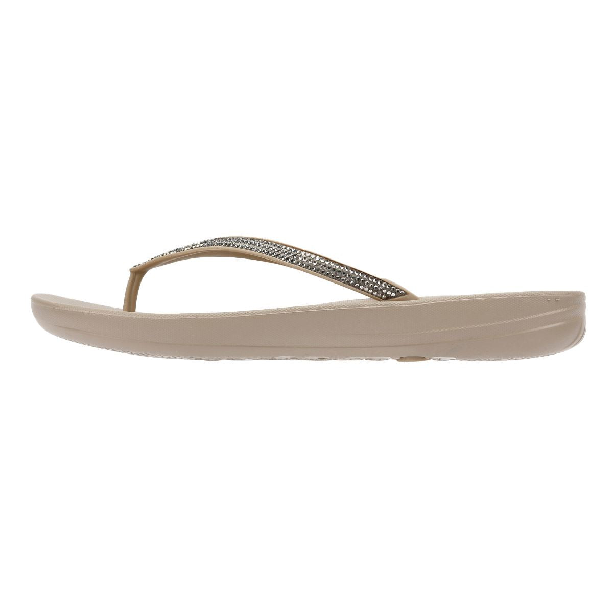 FitFlop Iqushion Ombre Sparkle Women's Taupe/Pewter Flip Flops