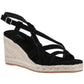 Hush Puppies Jenny Espadrille Wedge Suede Women's Black Wedges