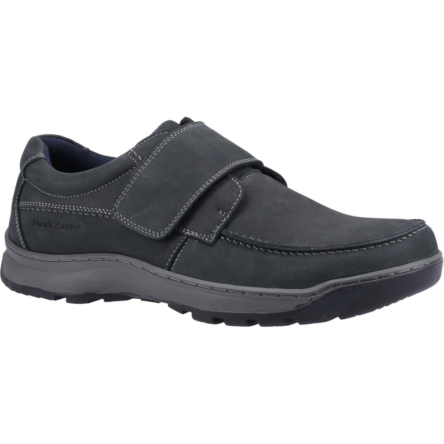 Hush Puppies Men's Casper Touch Fastening Shoes in Navy Nubuck