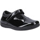 Hush Puppies Caitlin T-Bar Leather Youth Black Shoes