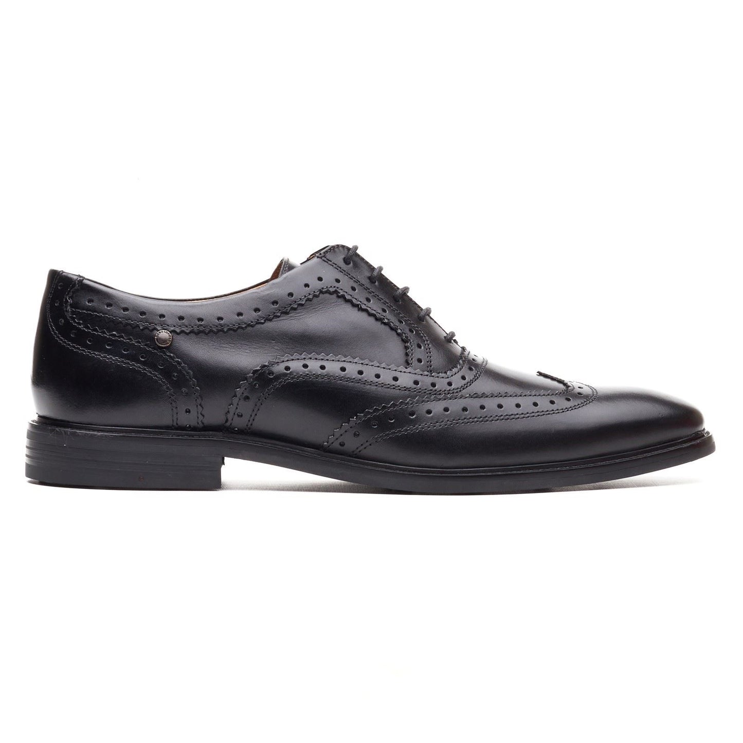 Base London Clarence Brogue Leather Men's Black Brogues Shoes