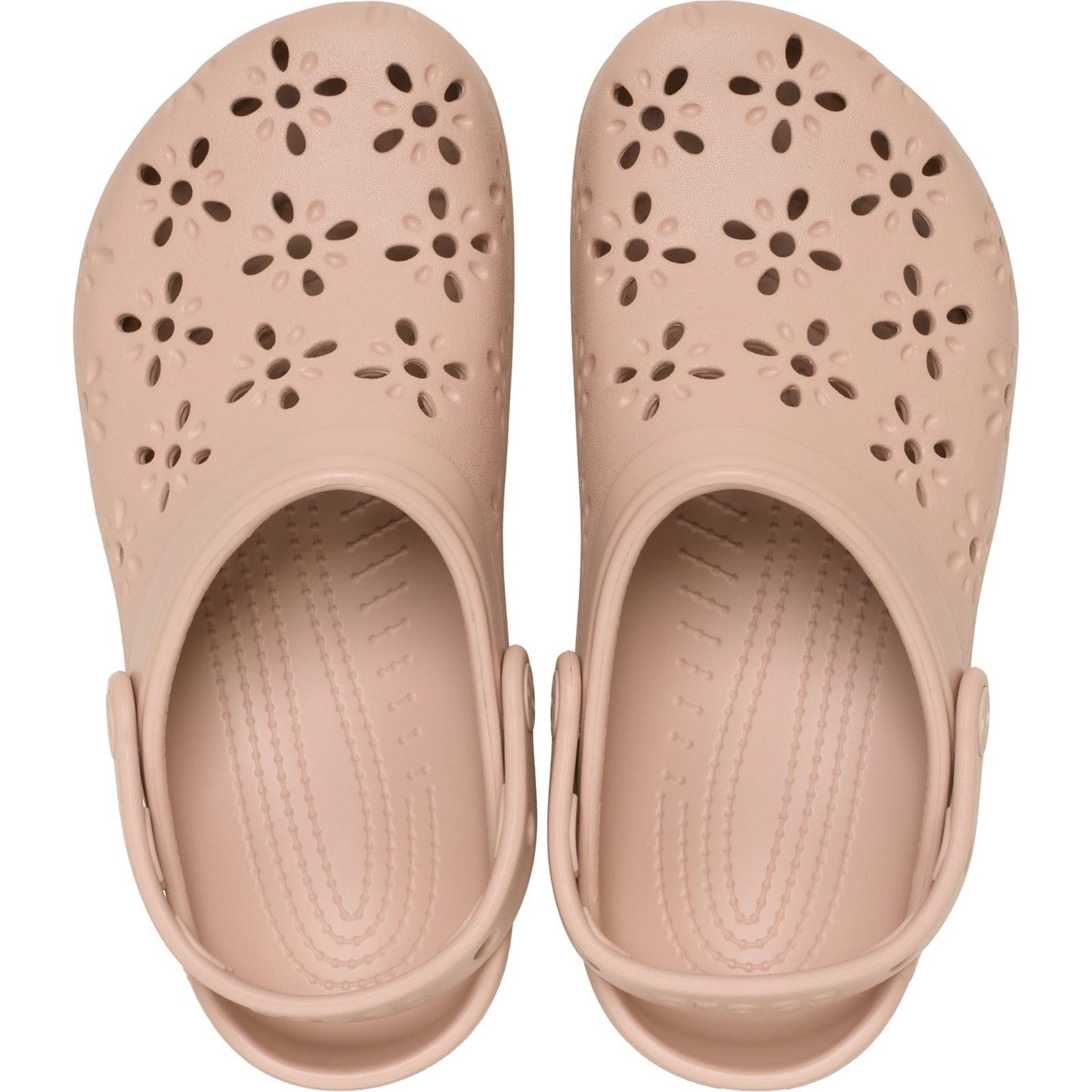 Crocs Classic Floral Cut Out Thermoplastic Pink Caramel Clogs
