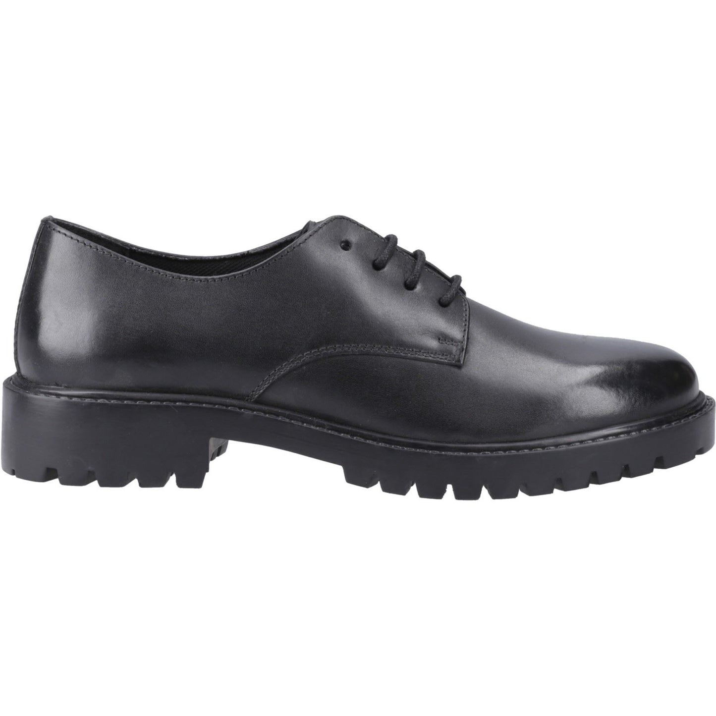 Hush Puppies Aubrey Lace Up Leather Youth Black Derby Shoes