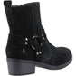 Hush Puppies Iria Suede Women's Black Heeled Ankle Boots