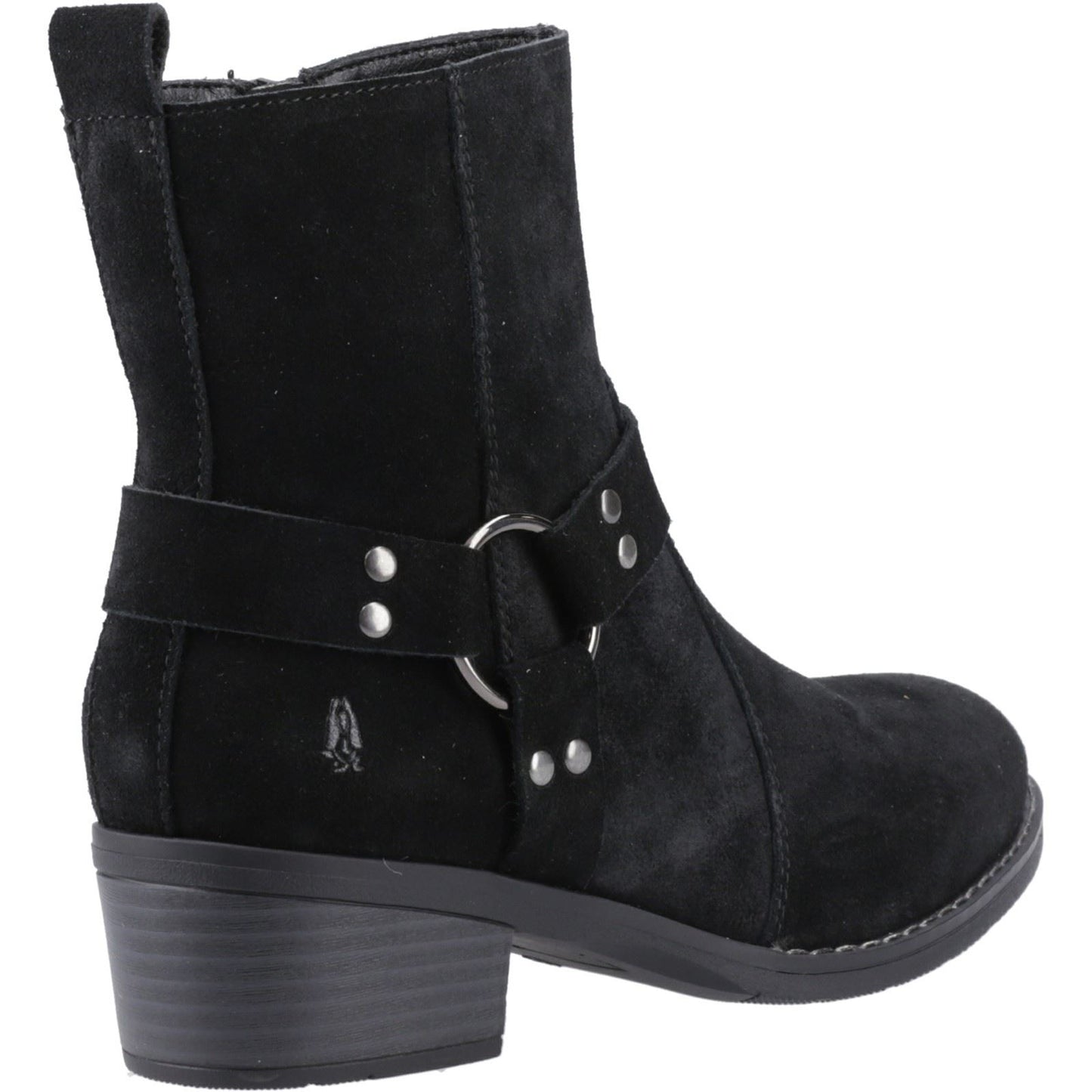 Hush Puppies Iria Suede Women's Black Heeled Ankle Boots