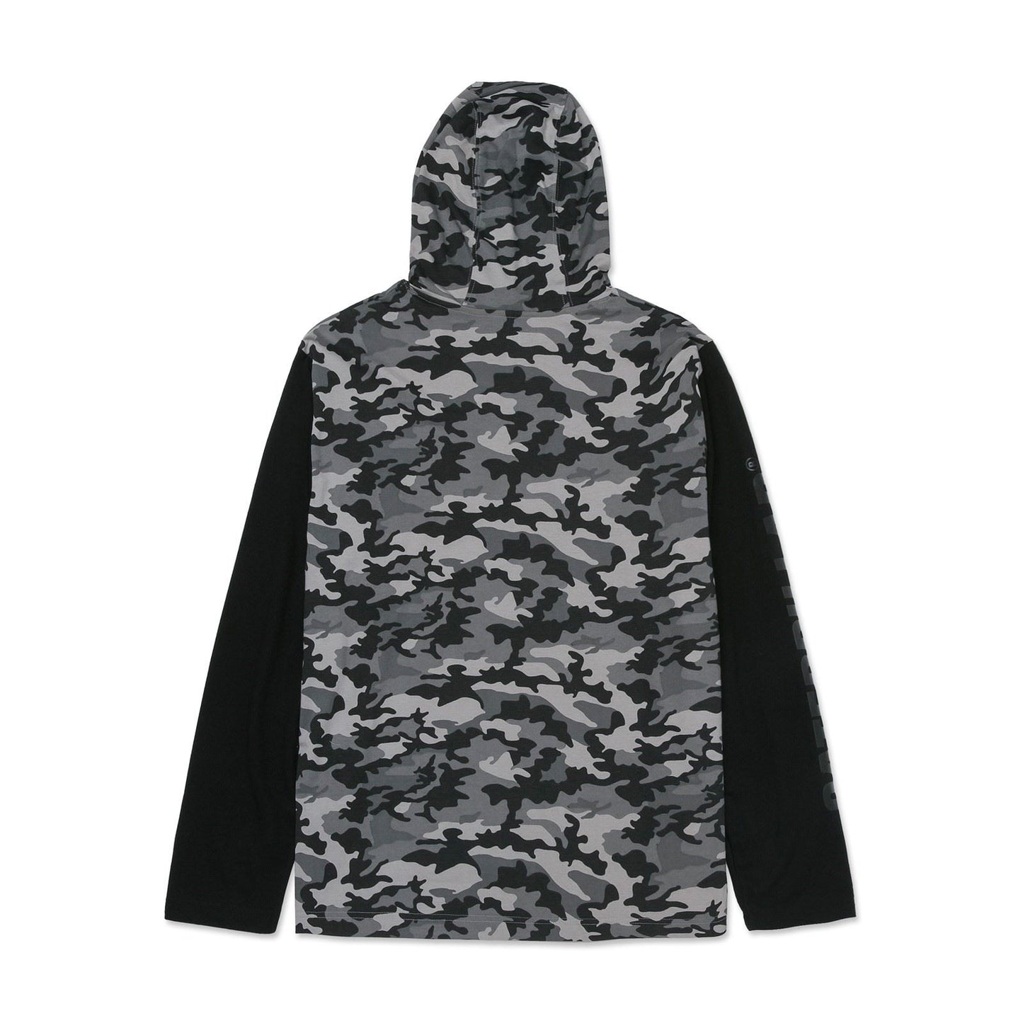 Caterpillar Men's Hooded Long Sleeve Tee in Stone Camo
