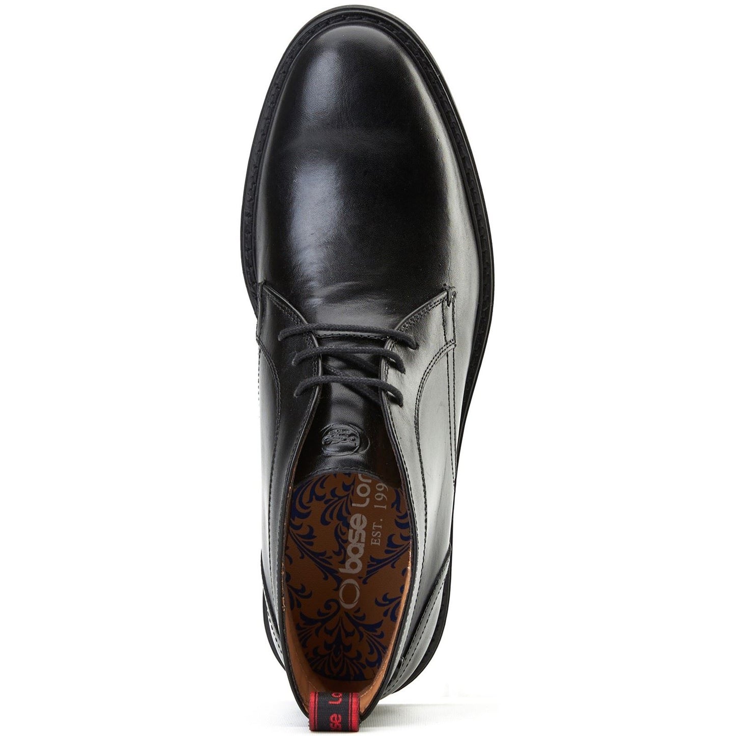 Base London Lincoln Leather Men's Black Ankle Boots