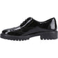 Hush Puppies Athena Patent Leather Youth Black Brogues