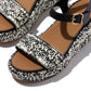 Fitflop Platfforms Wedge Faux Suede Women's Black/Ivory Sandals
