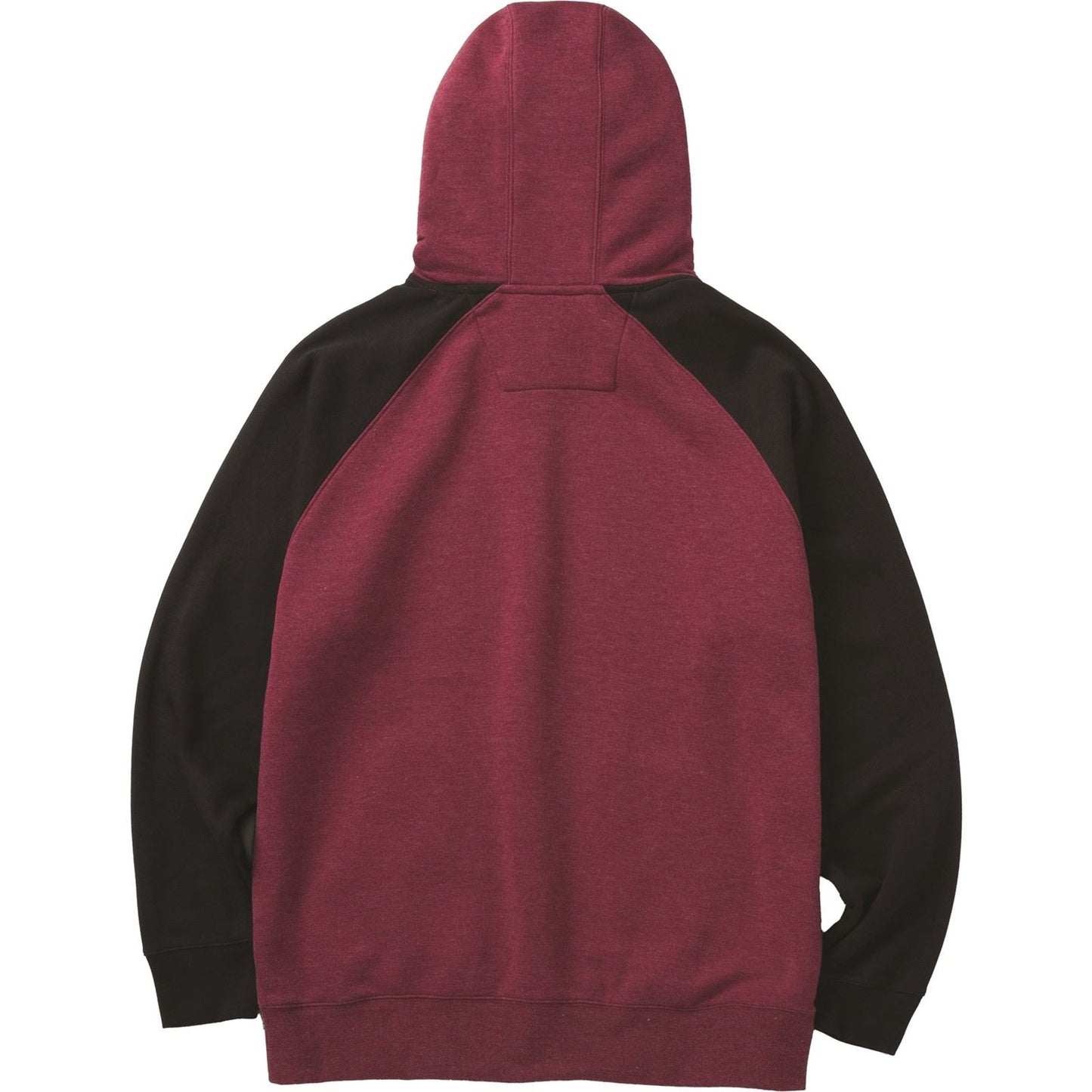 Caterpillar Men's Raglan Hooded Sweatshirt in Carmenere Heather/Black