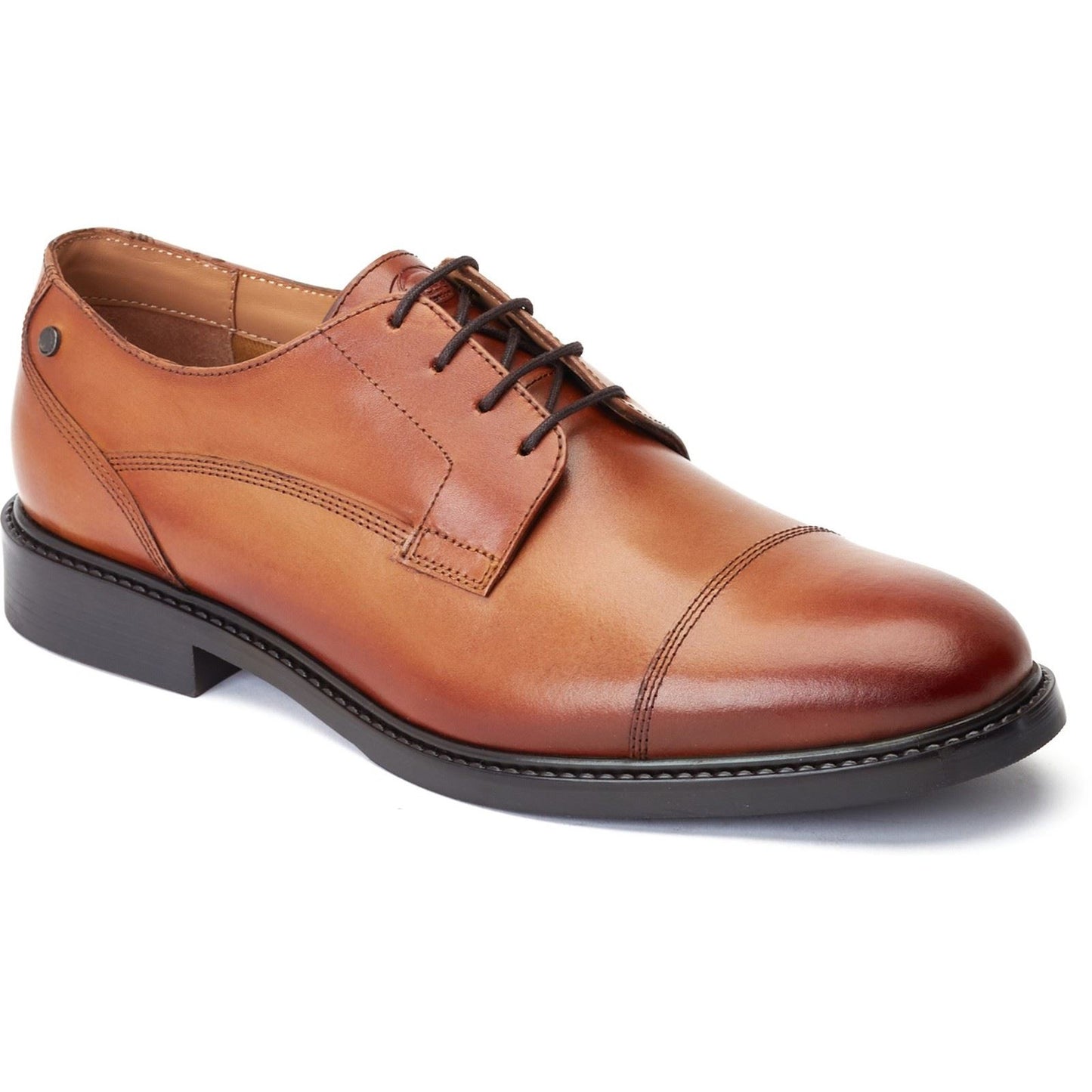 Base London Men's Magnus Toe-Cap Derby in Burnt Tan