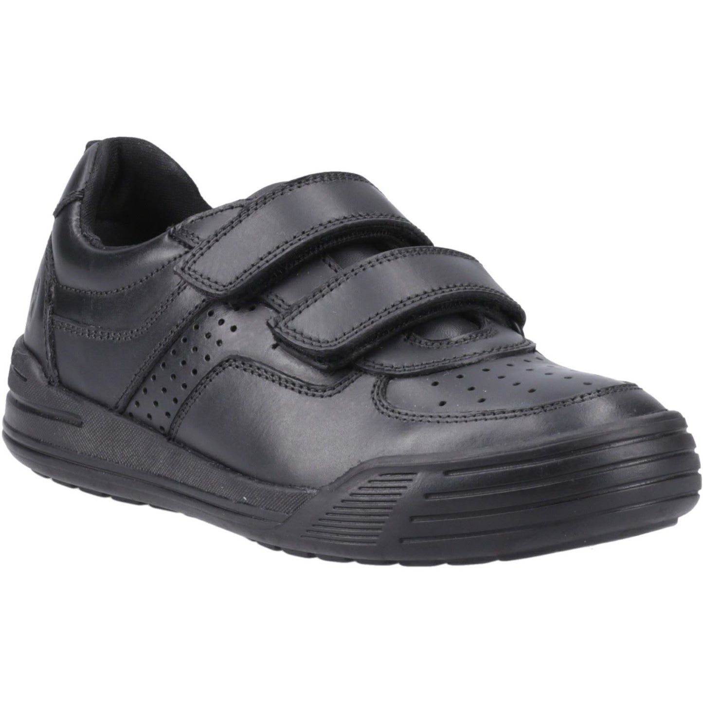 Hush Puppies Sully Leather Youth Black Shoes