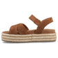 Hush Puppies Rosa Rafia Sandal Leather Women's Tan Sandals