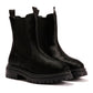 Osprey London The Hampton Chelsea Leather/Pony Hair Women's Black/Olive Boots