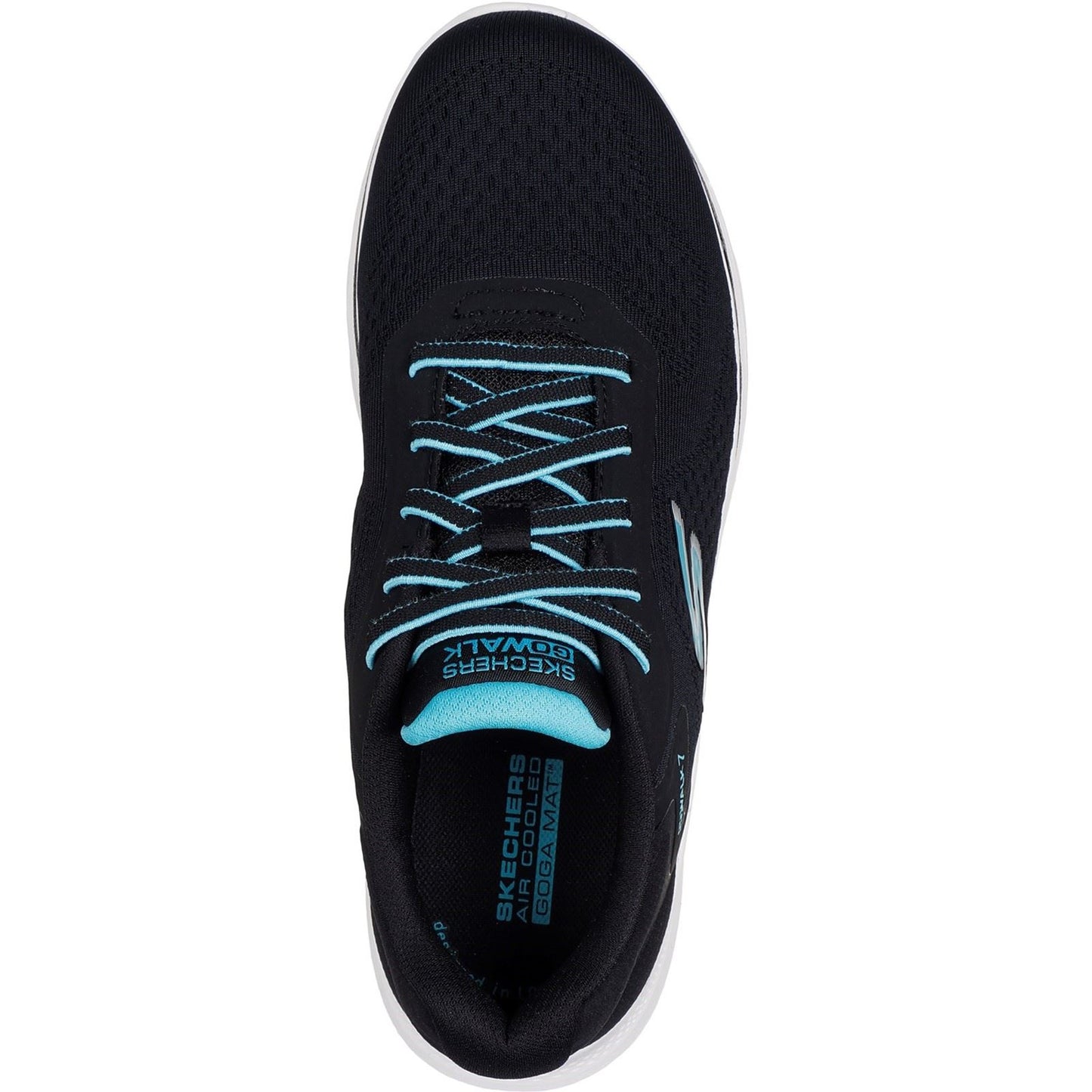 Skechers Women's GO WALK 7 - Cosmic Waves Trainers in Black/Turquoise