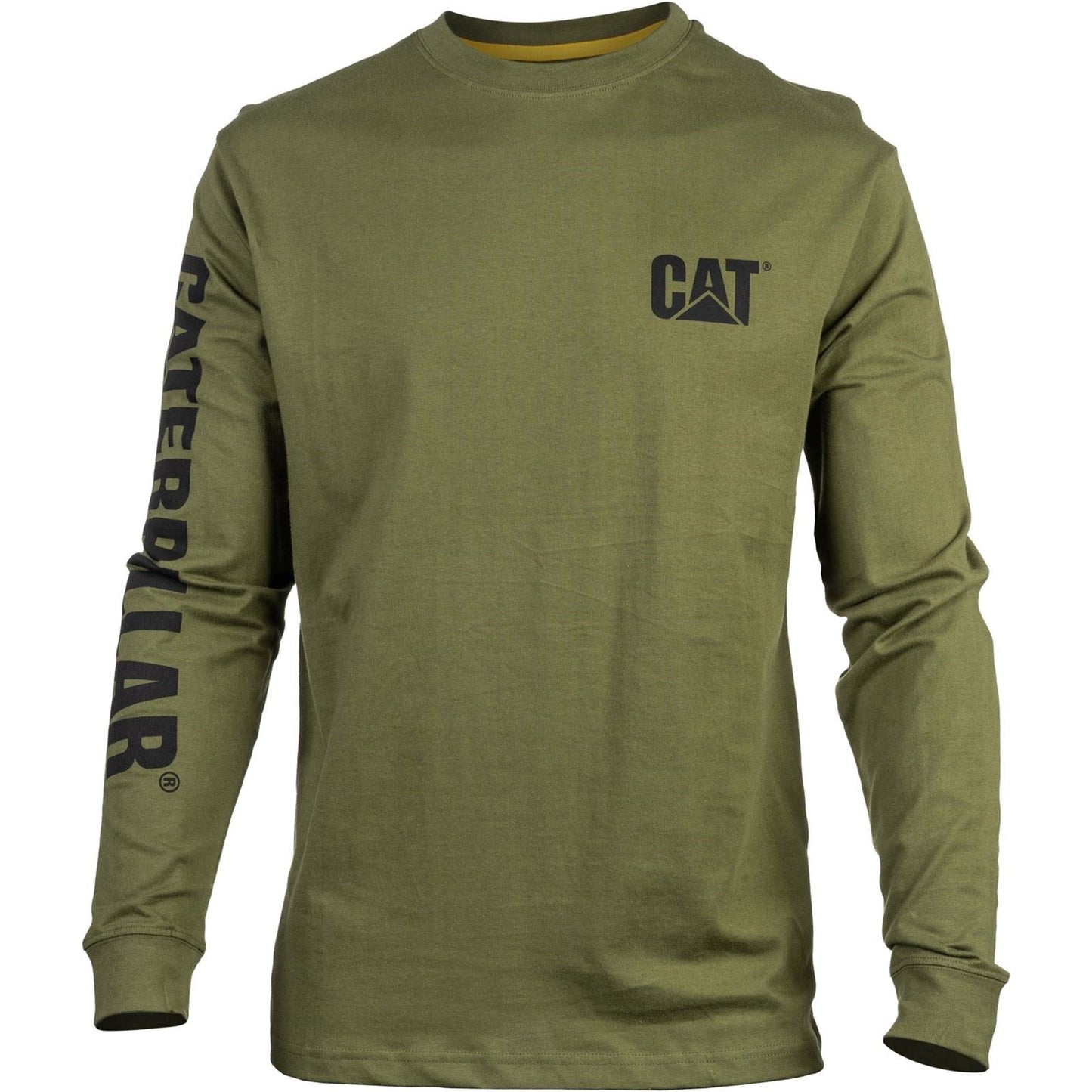 Caterpillar Men's Trademark Banner Long Sleeve T-Shirt in Chive