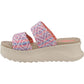 HEYDUDE Delray Slide Surf Baja Polyester Blend Women's Blue/Pink/Multi Sandals