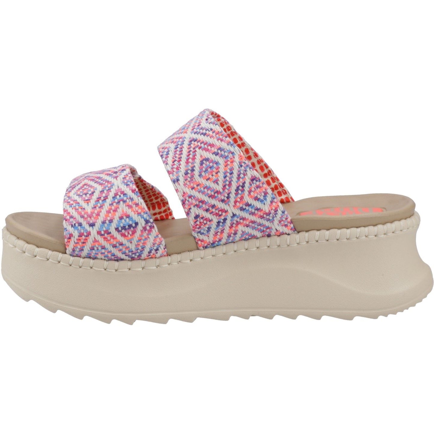 HEYDUDE Delray Slide Surf Baja Polyester Blend Women's Blue/Pink/Multi Sandals
