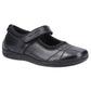 Hush Puppies Clara Junior Girls Black Leather Shoes