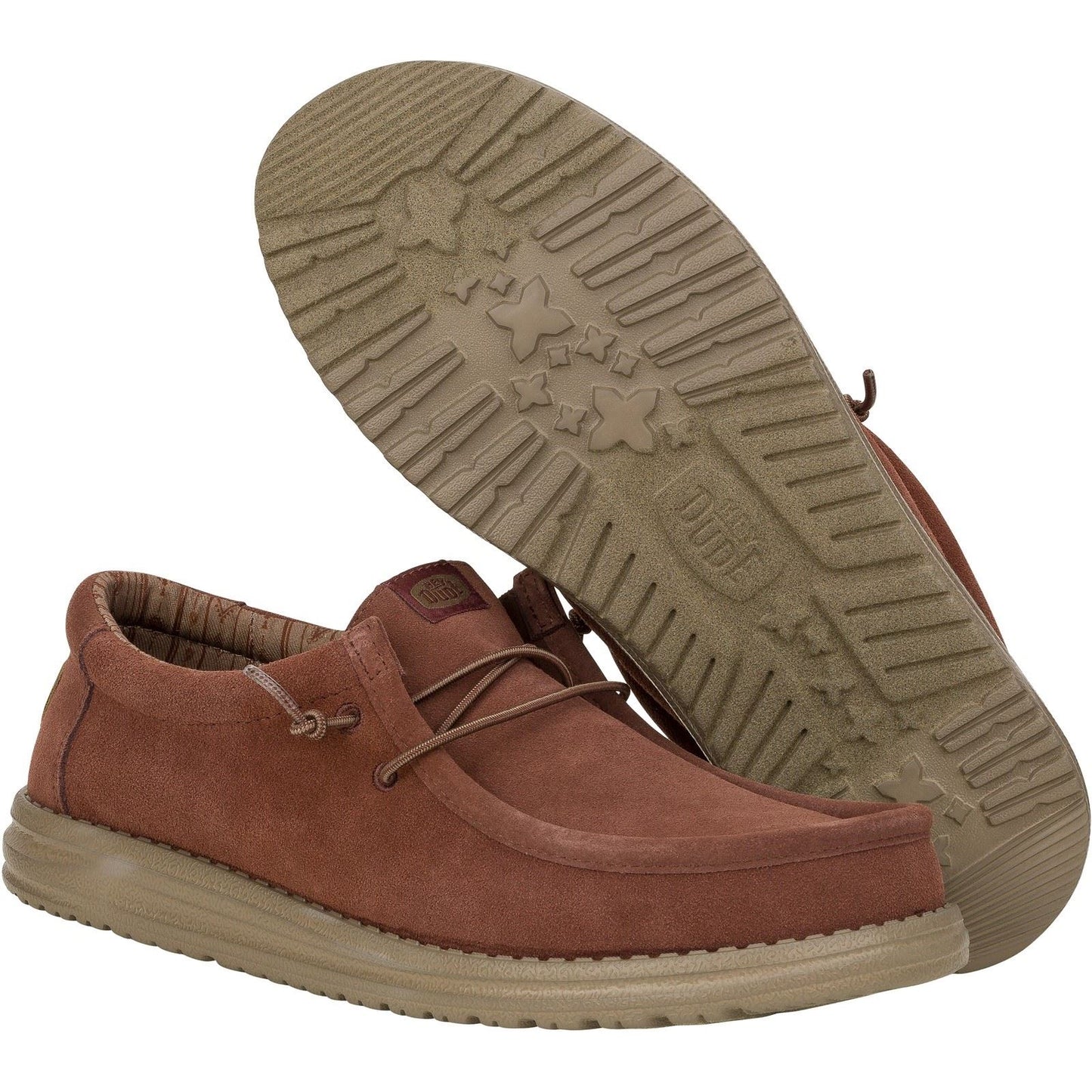HEYDUDE Men's Wally Suede Shoes in Dark Brown