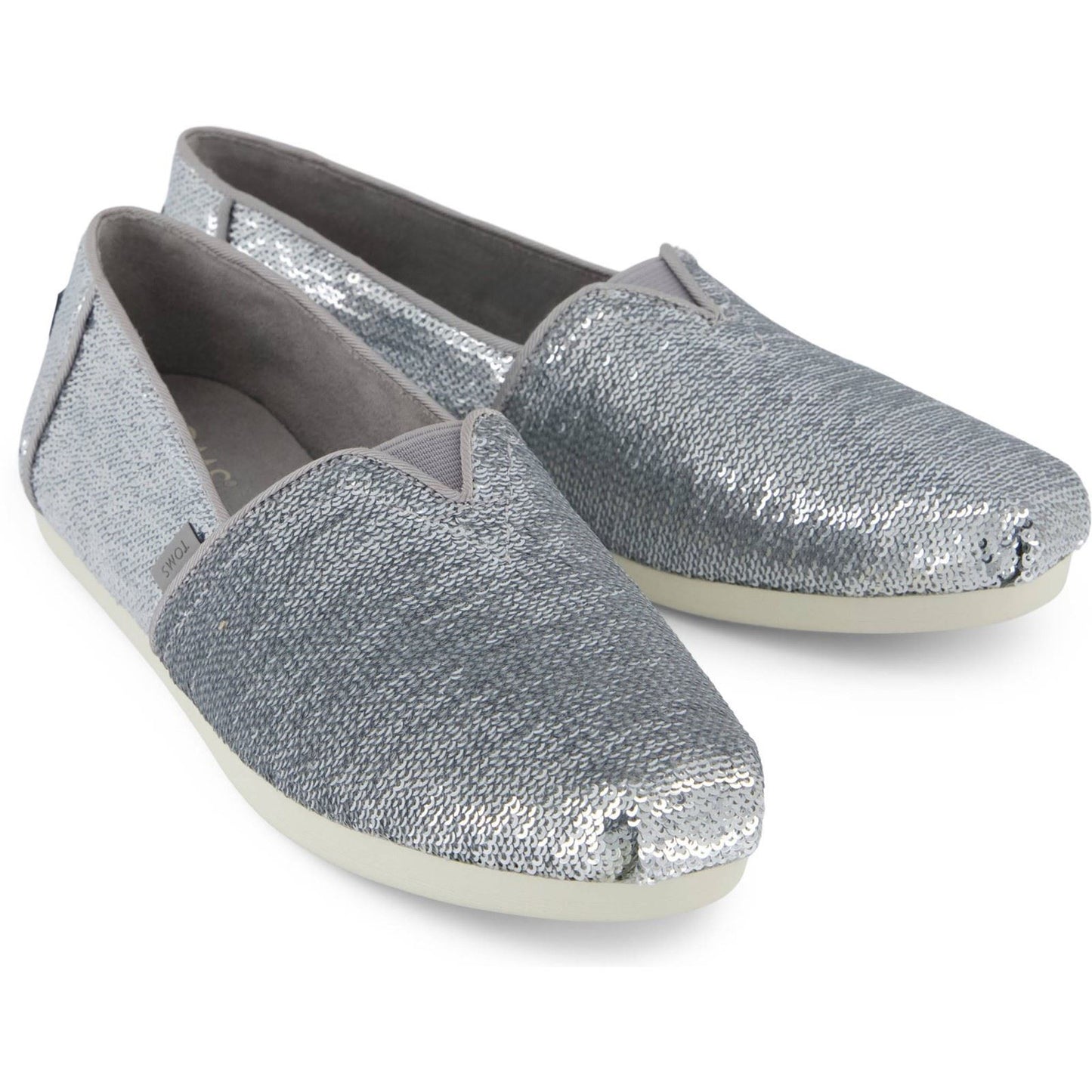 TOMS Alpargata Sequins Textile Women's Silver Espadrilles