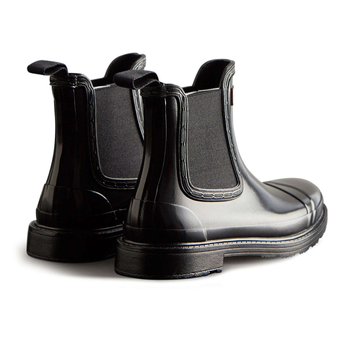 Hunter Women's Commando Gloss Chelsea Boots in Black