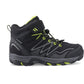 Hi-Tec Blackout Mid Polyester Boy's Black/Lime Hiking Boots