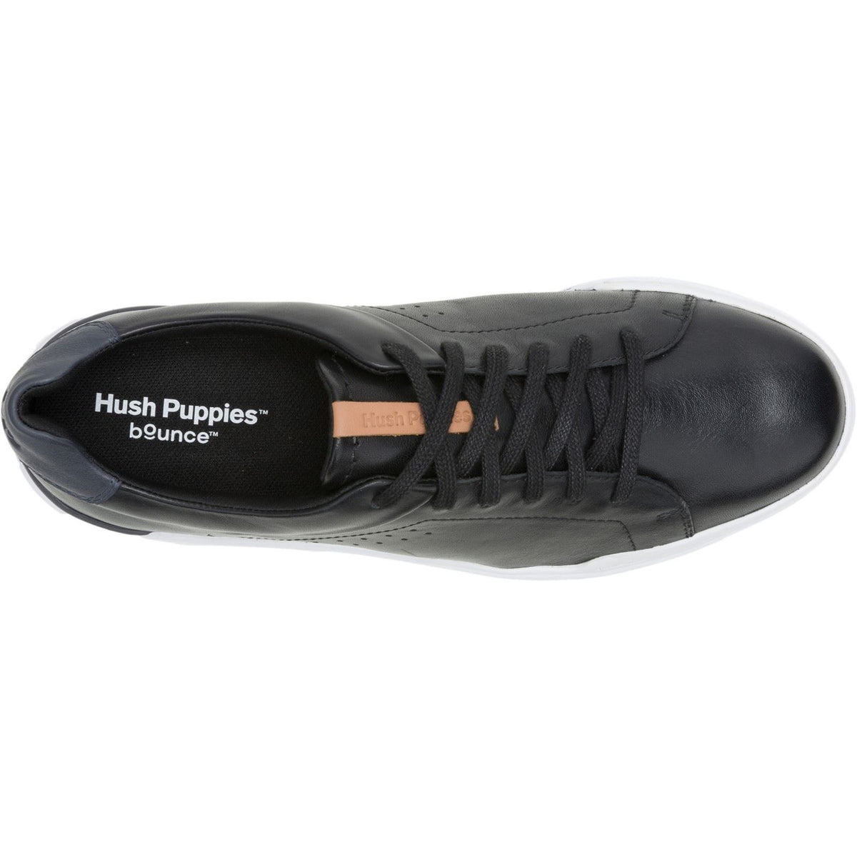 Hush Puppies Wes Leather Men's Black Trainers