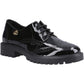 Hush Puppies Athena Patent Leather Youth Black Brogues
