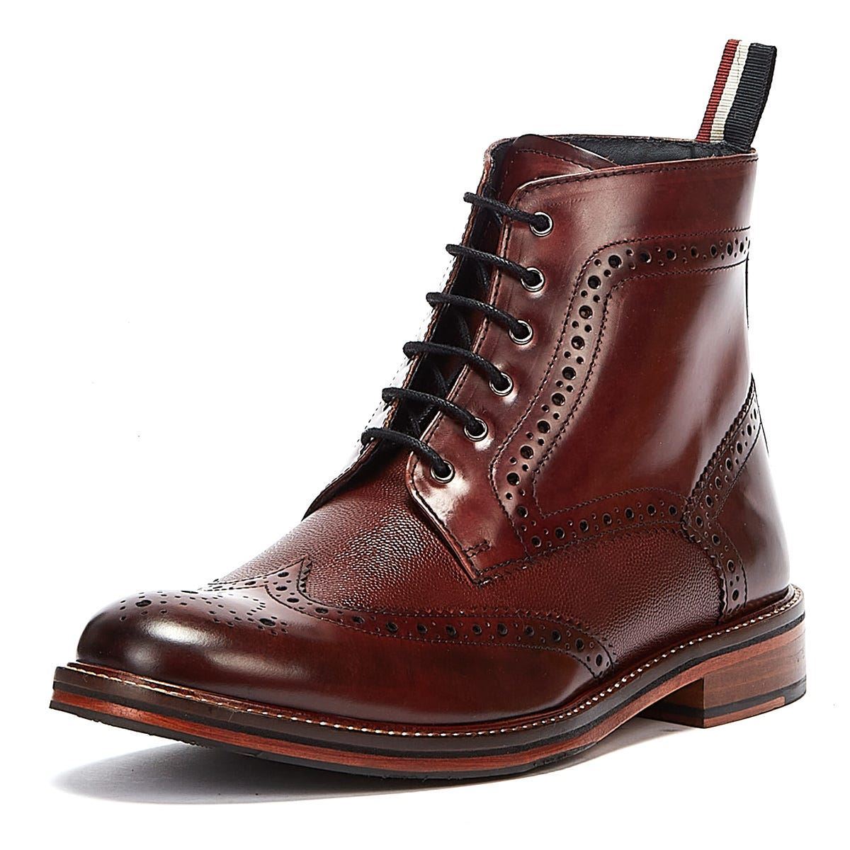 Ben Sherman - BS12604 MENS ALFRED BROGUE BOOT BURGUNDY
