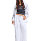 Ed Hardy Diamante Venom Enzyme Wash Relaxed Zip Thru Women's White Hoodie