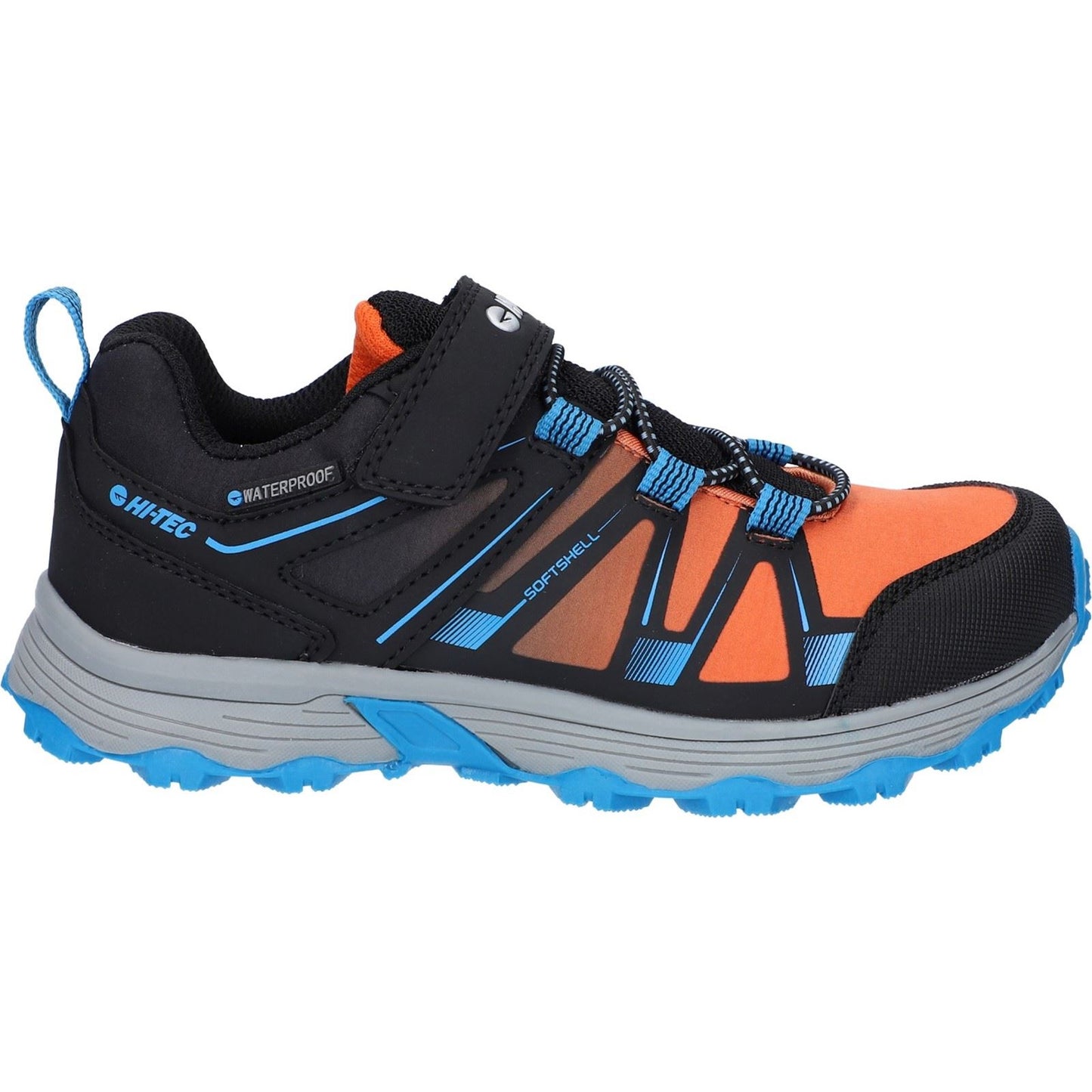 Hi-Tec SCRAPPY LOW WP JR Polyester Black/Blue Danube/Flame Hiking Shoes