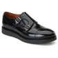 Base London Knight Leather Men's Black Double Monk Shoes