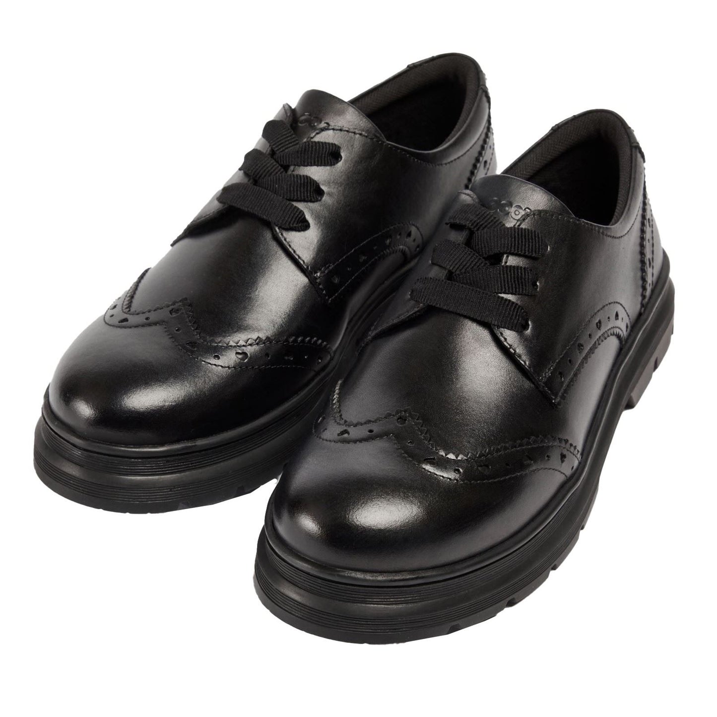 Pod Fiona Smooth Leather Youth Black Brogues