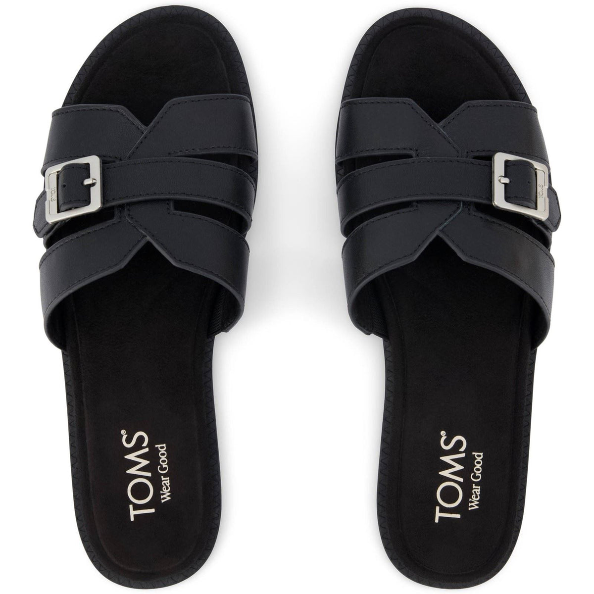 TOMS Sol Leather Women's Black Sandals
