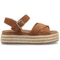 Hush Puppies Rosa Rafia Sandal Leather Women's Tan Sandals