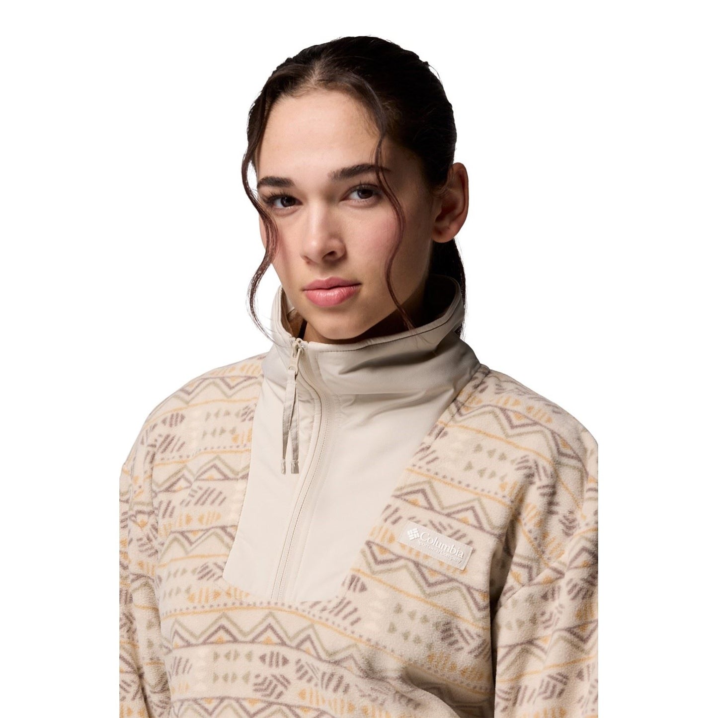 Columbia Sequoia Grove Printed Half Zip Polyester Women's Brown Pullover