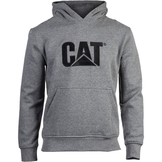 Caterpillar Men's Trademark Hooded Sweatshirt in Heather Grey