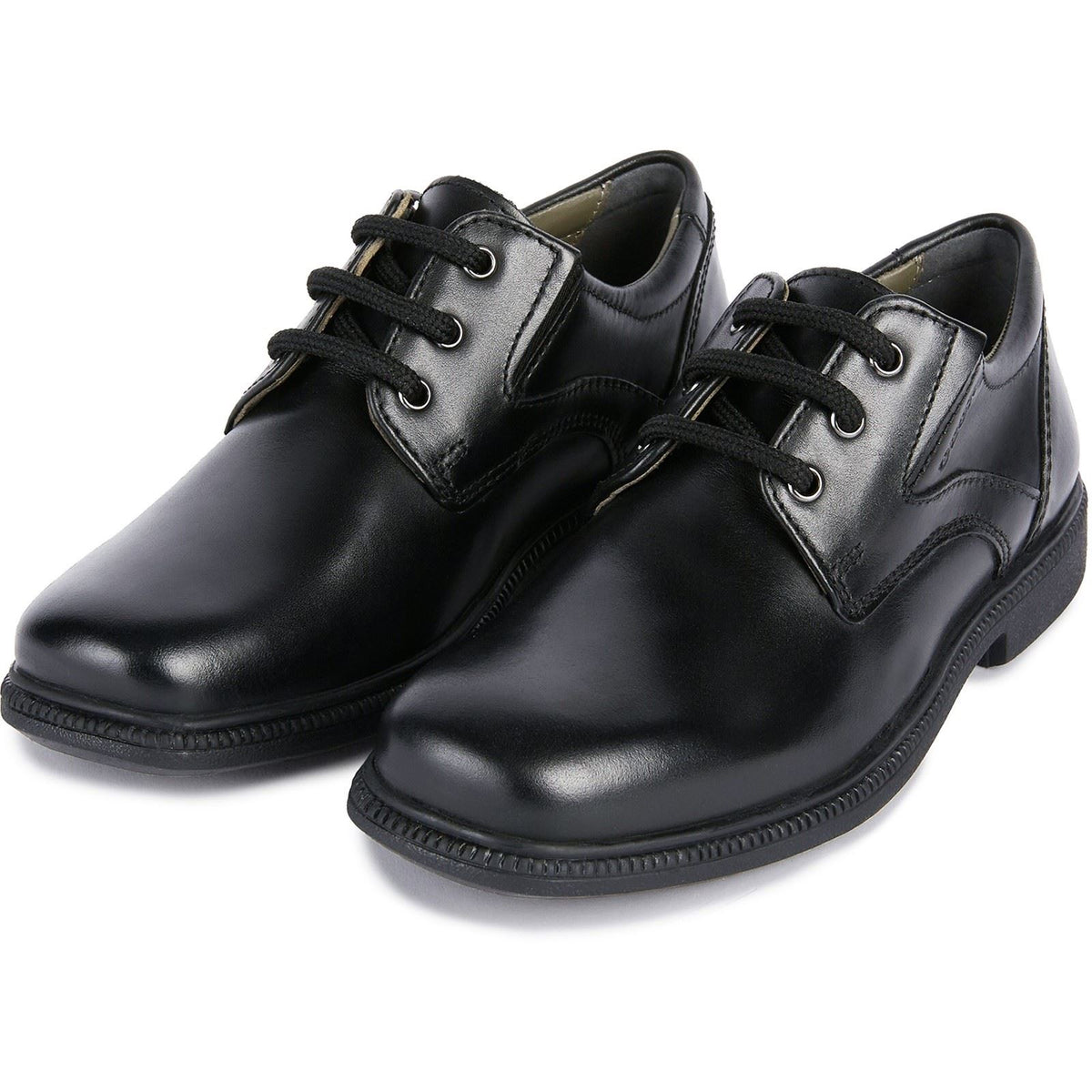 Geox Jr Federico Leather Boy's Black Lace-Up Shoes