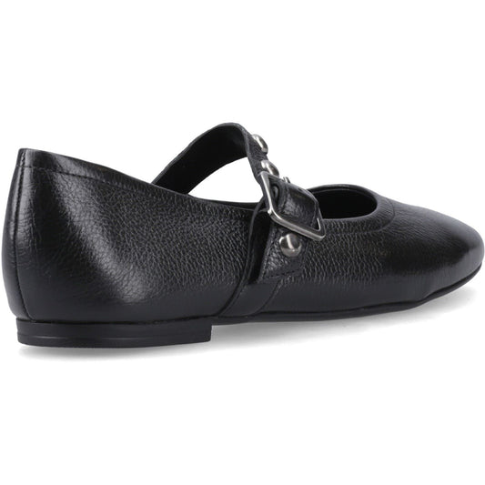 Hush Puppies Charlene Stud Ballerina Leather Women's Black Flats