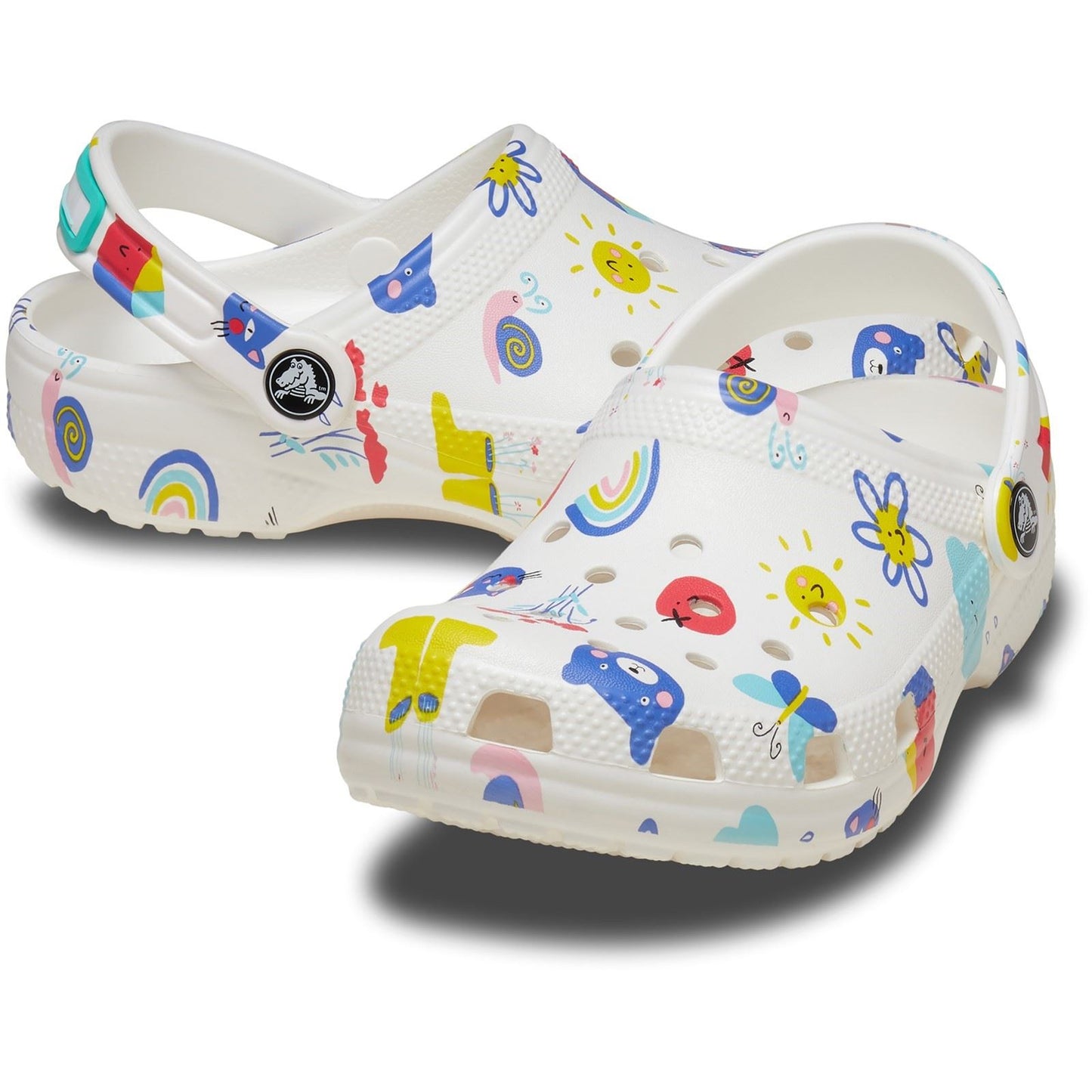 Crocs Classic Graphic Thermoplastic White/Multi Clogs