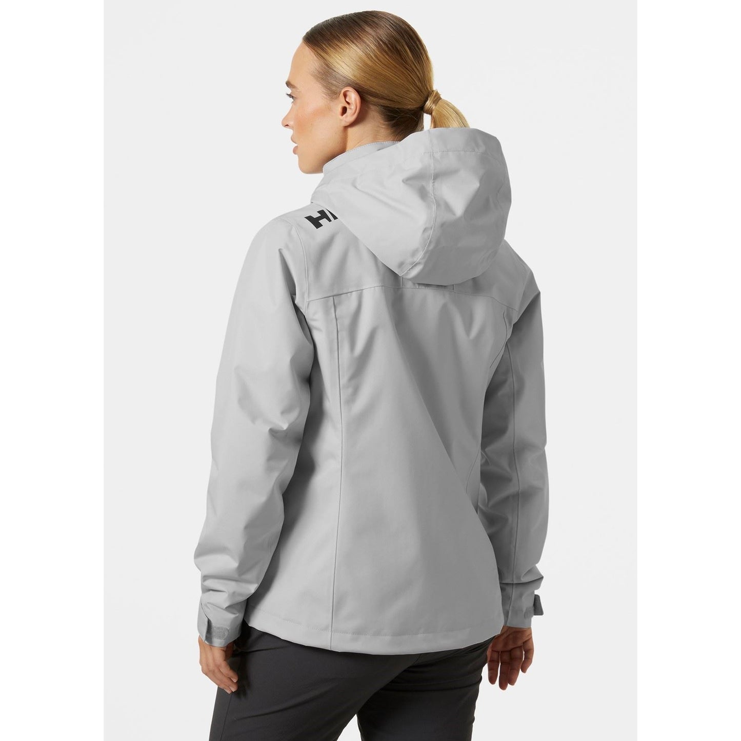 Helly Hansen Sport Women's Crew Hooded Midlayer Sailing Jacket 2.1 in Grey Fog