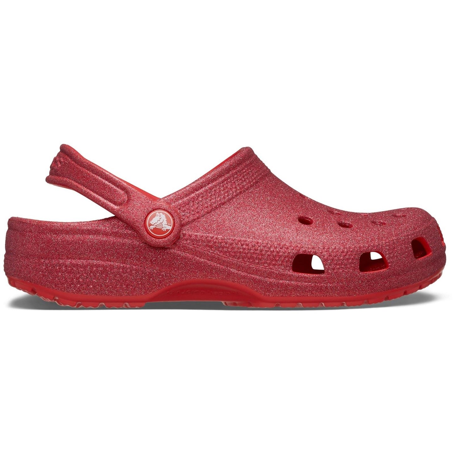 Crocs Unisex Classic Glitter Clog in Cherry Red