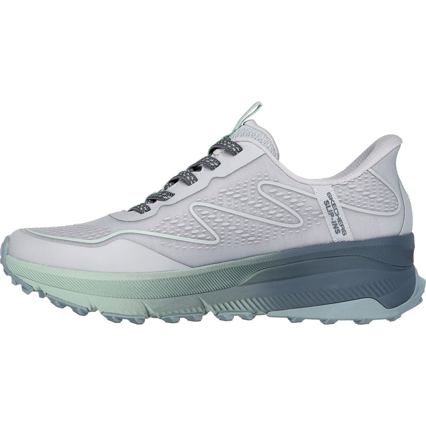 Skechers Women's Switch Back Mist Hiking Shoes in Grey/Green