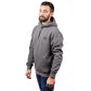 Caterpillar Men's Trademark Banner Hooded Sweatshirt in Dark Grey