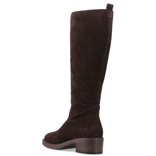 Hush Puppies Antonia Long Suede Women's Chocolate Heeled Knee High Boots