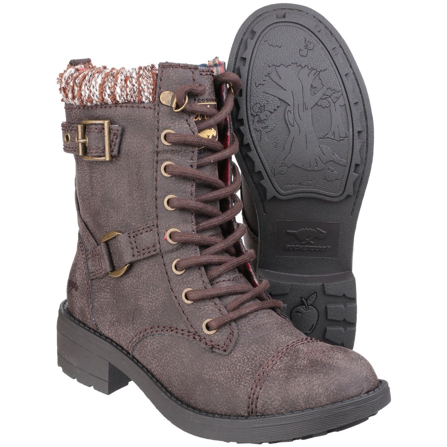 Rocket Dog Women's Thunder Galaxy Biker Boot in Brown Galaxy
