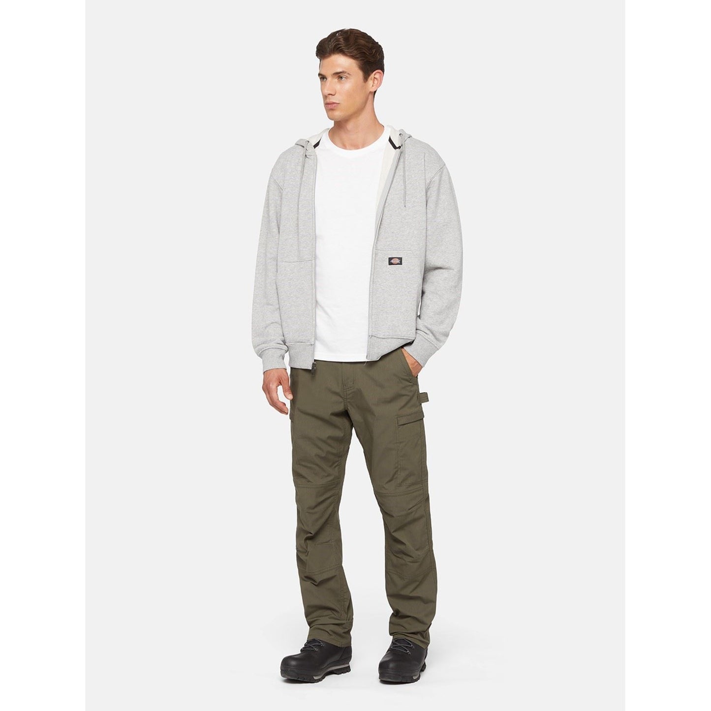 Dickies Men's Everyday Fleece Zip Hoodie in Heather Grey