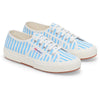 Superga 2750 Stripes Print Cotton Women's Off White/Azure Trainers